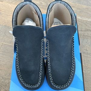 Hey Dude Women's Denny Suede Ankle Boots - Moccasin Style, Memory Foam Insole (Black, Size US 9)
